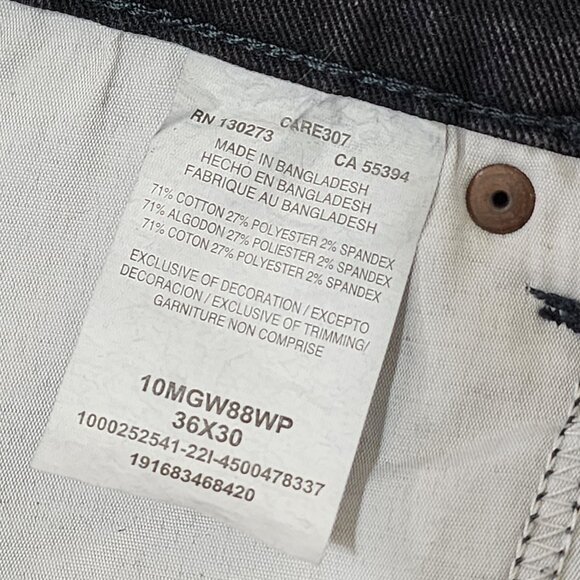 NWT Wrangler Retro Slim Straight Jeans Black Wash Mens 36x30 - Picture 6 of 7